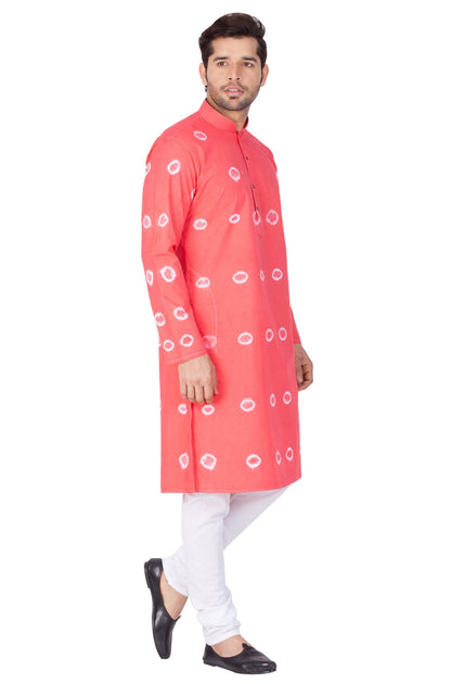 Men's Pink Cotton Kurta and Pyjama Set