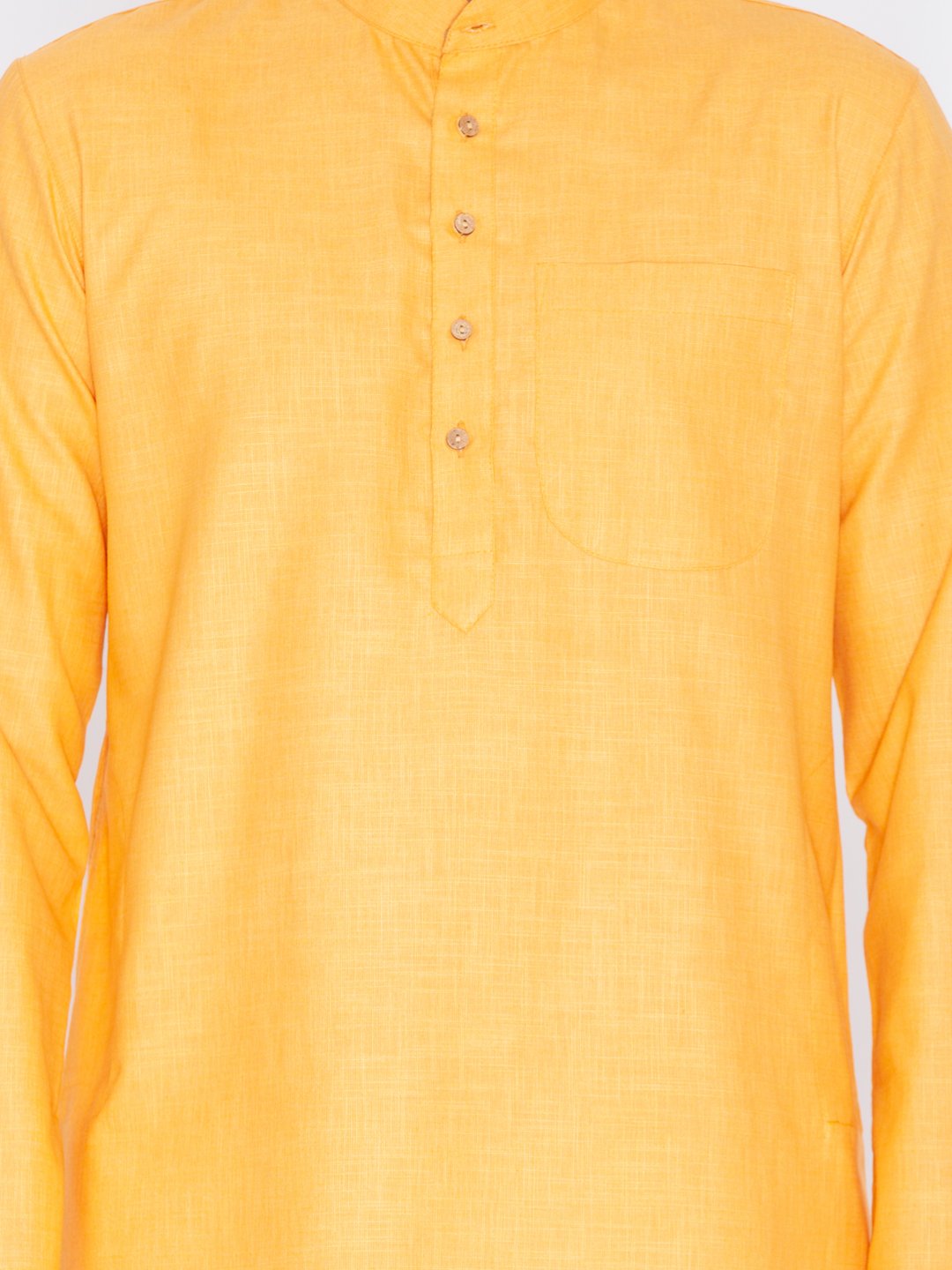 Men's Orange Linen Kurta