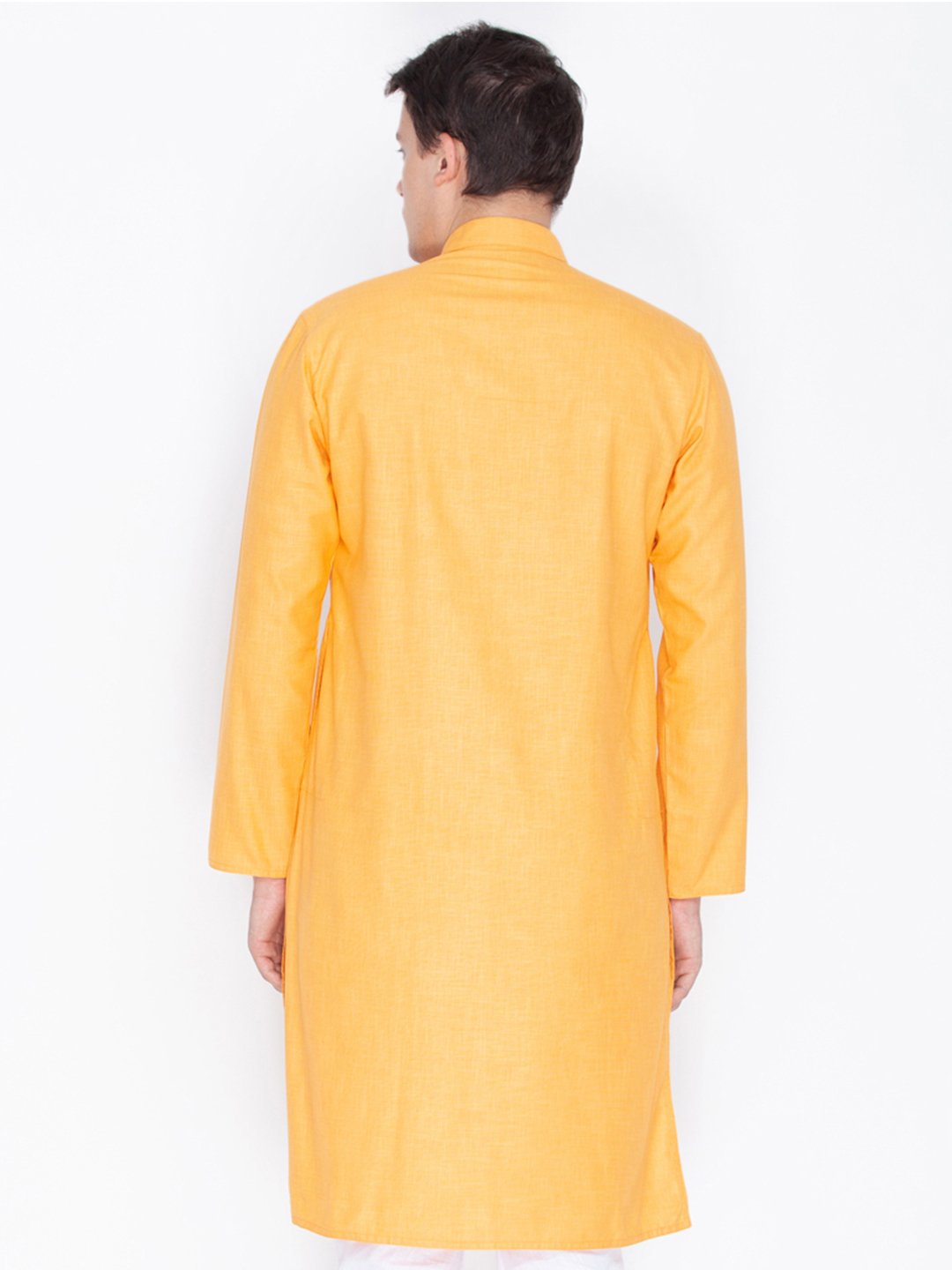 Men's Orange Linen Kurta