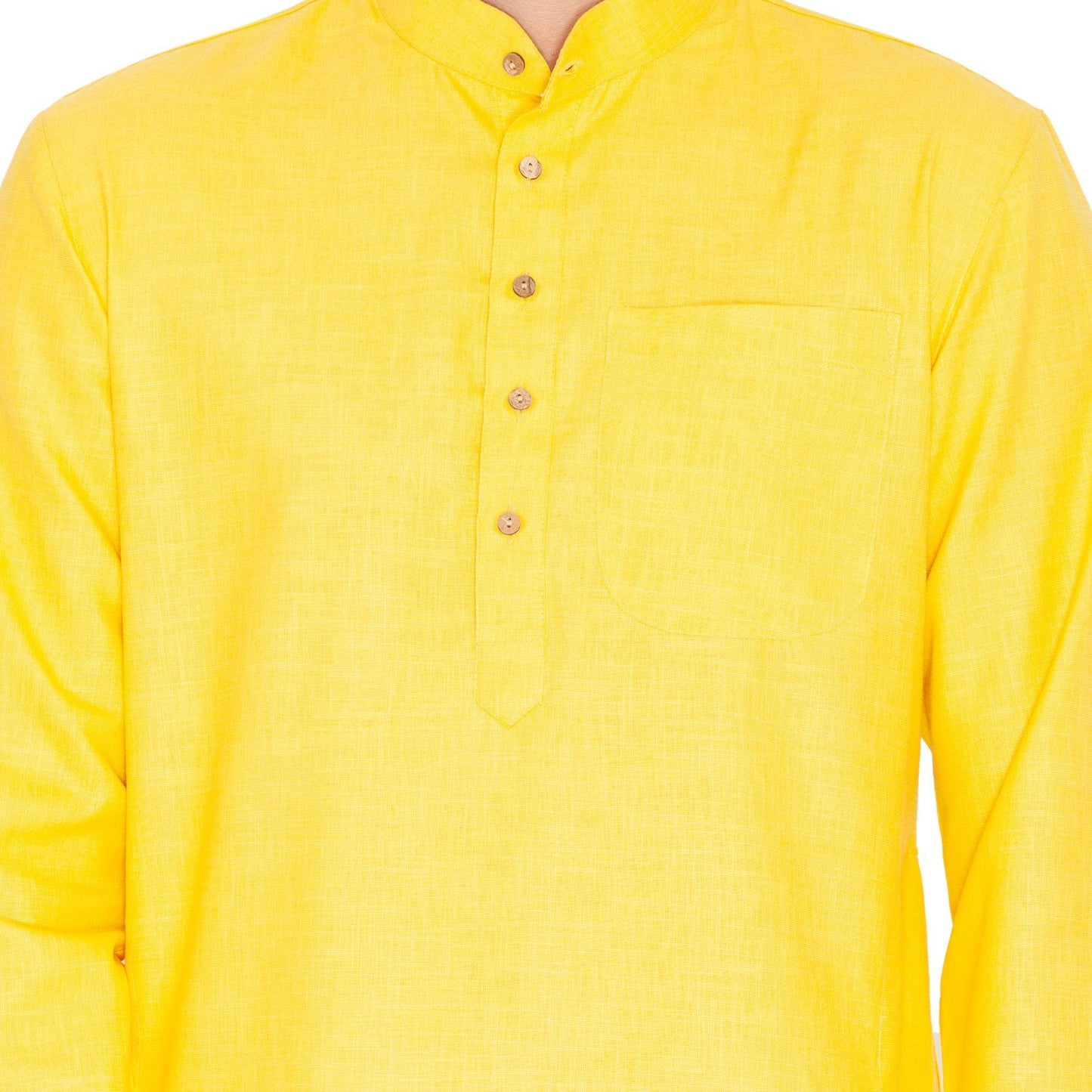 Men's Yellow Linen Kurta and Pyjama Set