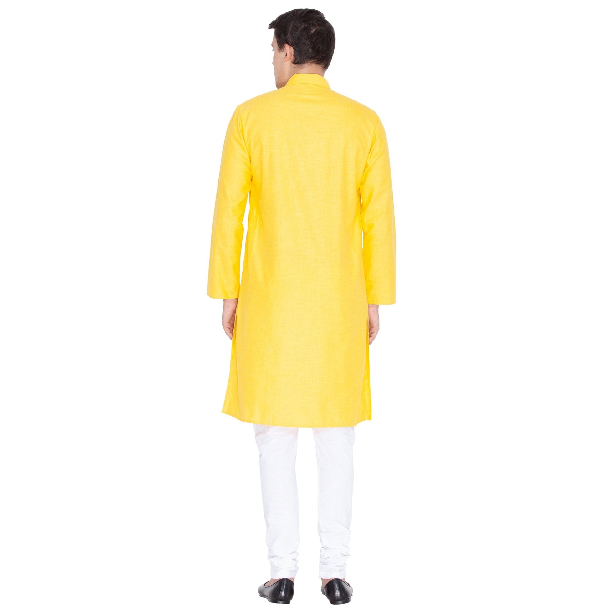 Men's Yellow Linen Kurta and Pyjama Set