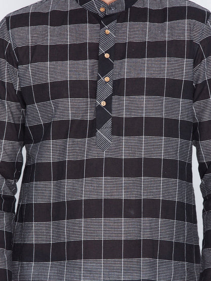 Men's Black Cotton Kurta