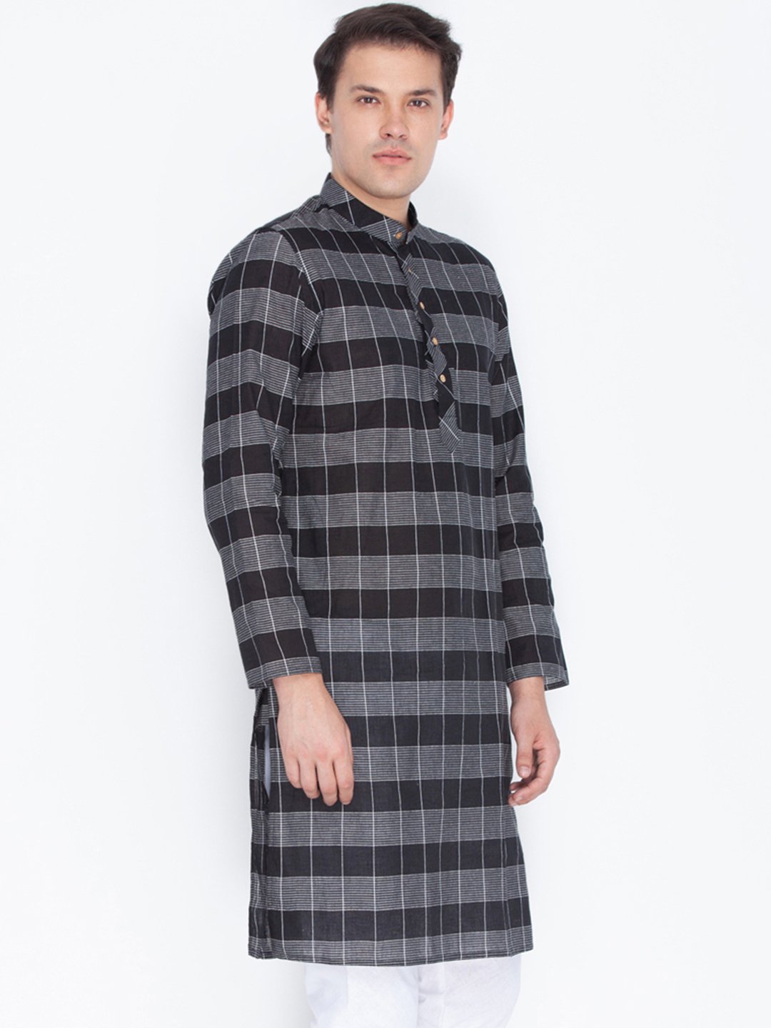 Men's Black Cotton Kurta