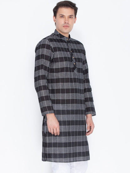 Men's Black Cotton Kurta