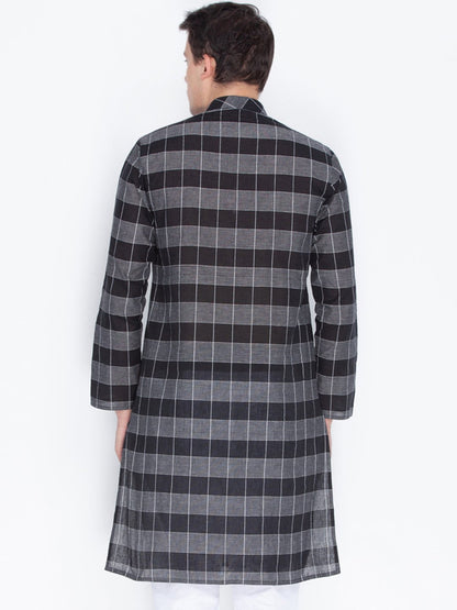 Men's Black Cotton Kurta