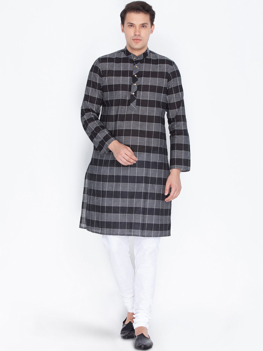 Men's Black Cotton Kurta