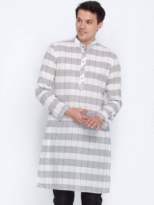 Men's White Cotton Kurta