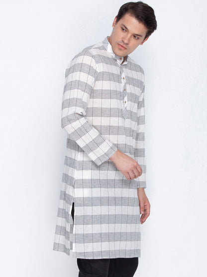 Men's White Cotton Kurta