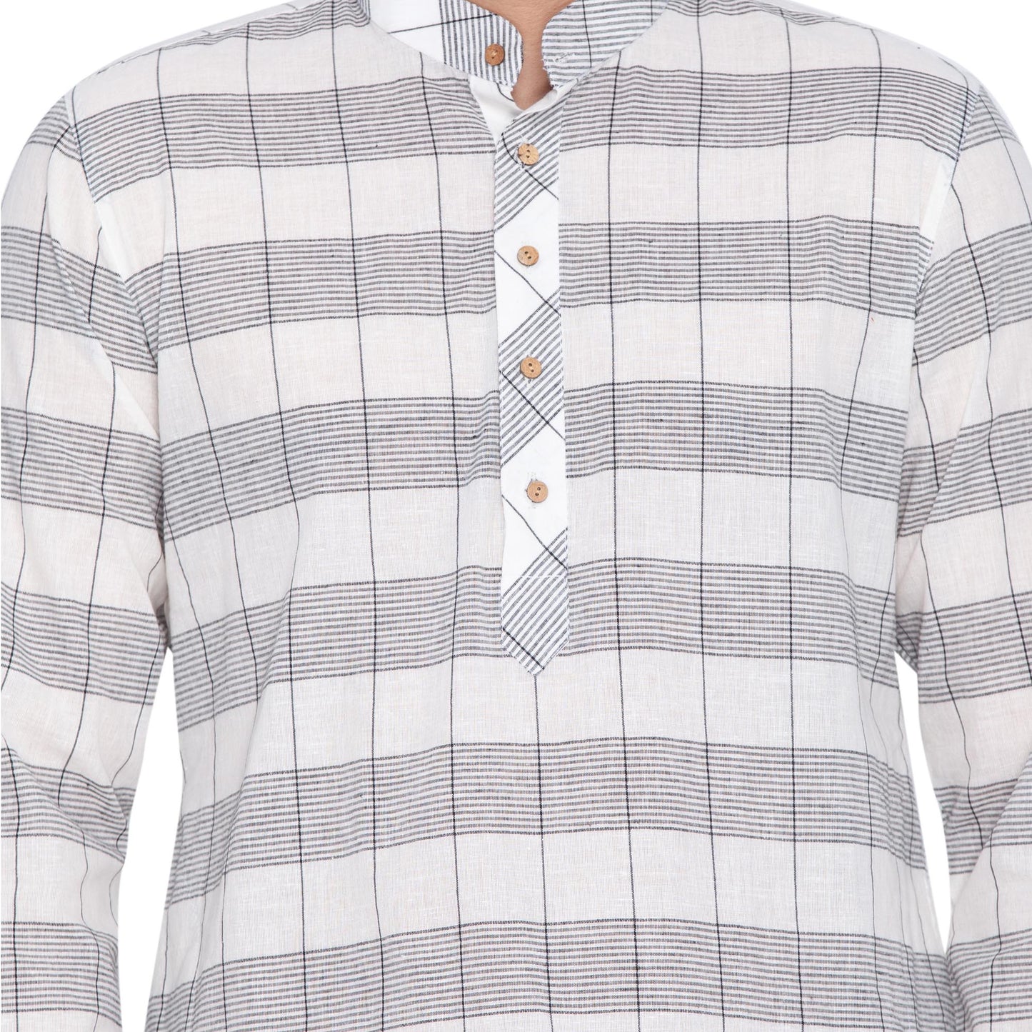 Men's White Cotton Kurta and Pyjama Set
