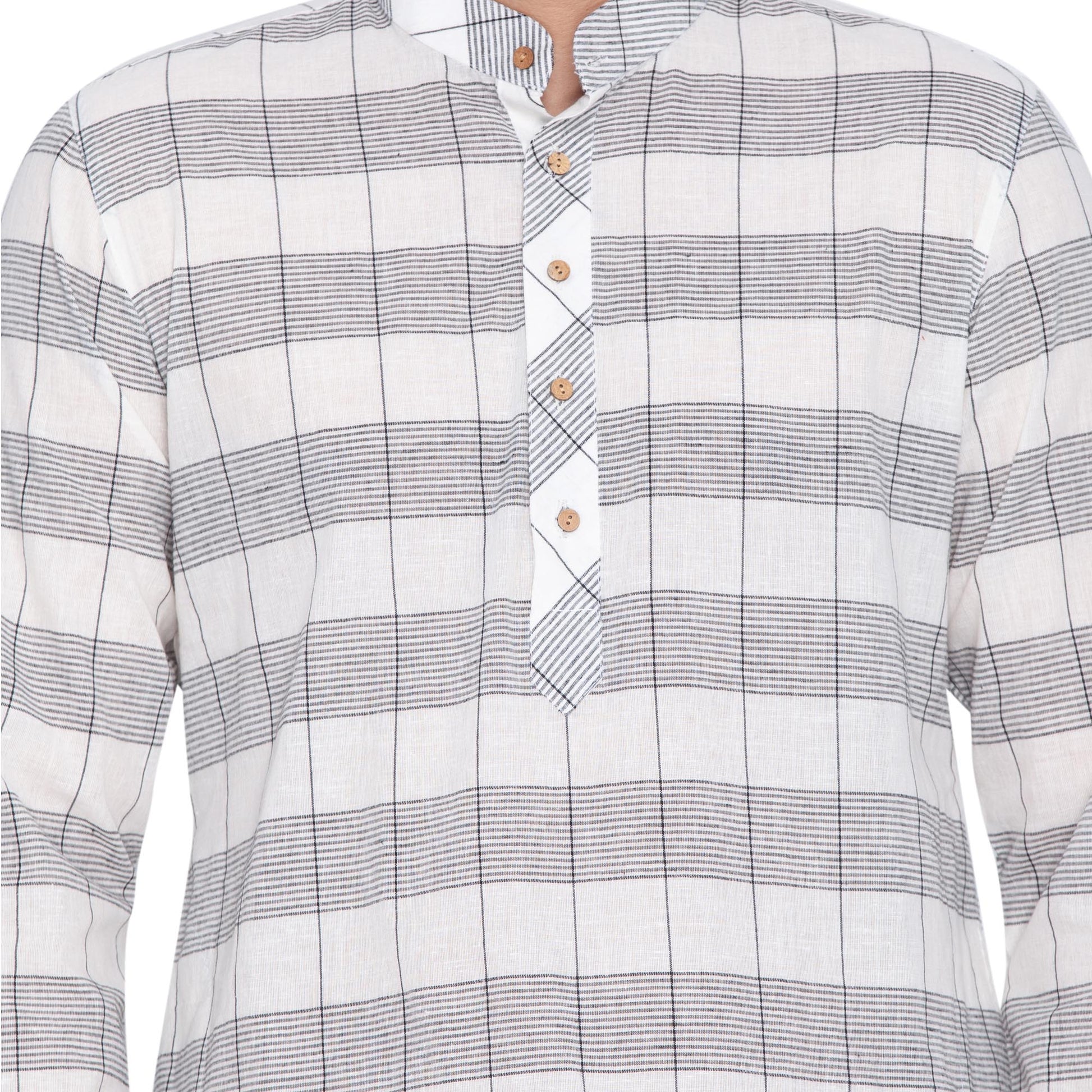 Men's White Cotton Kurta and Pyjama Set