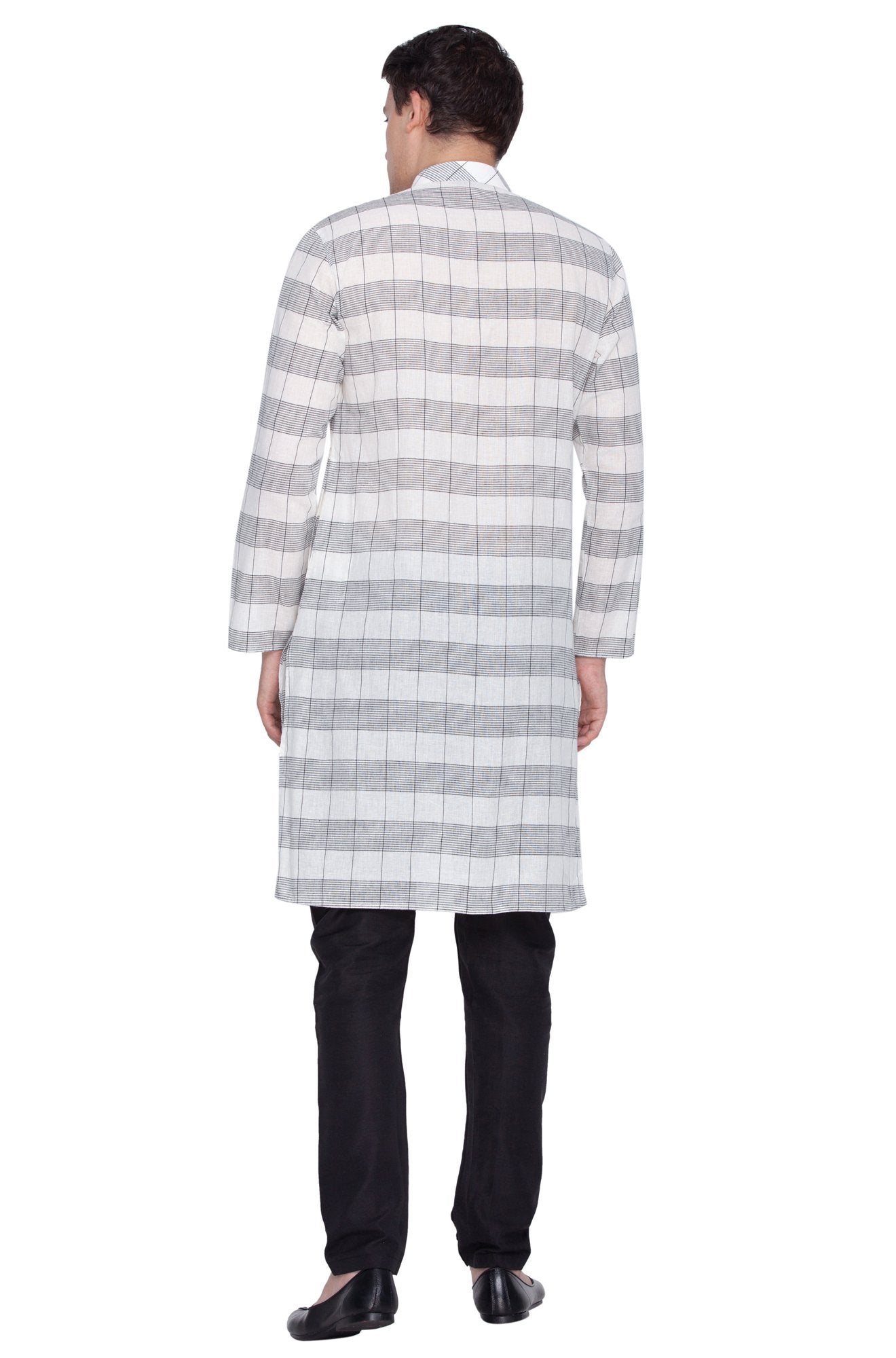 Men's White Cotton Kurta and Pyjama Set