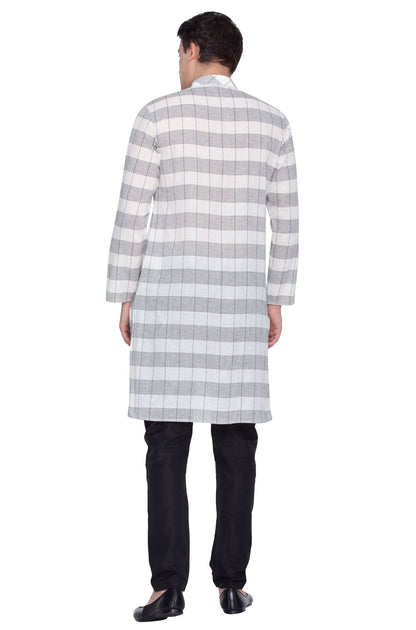 Men's White Cotton Kurta and Pyjama Set