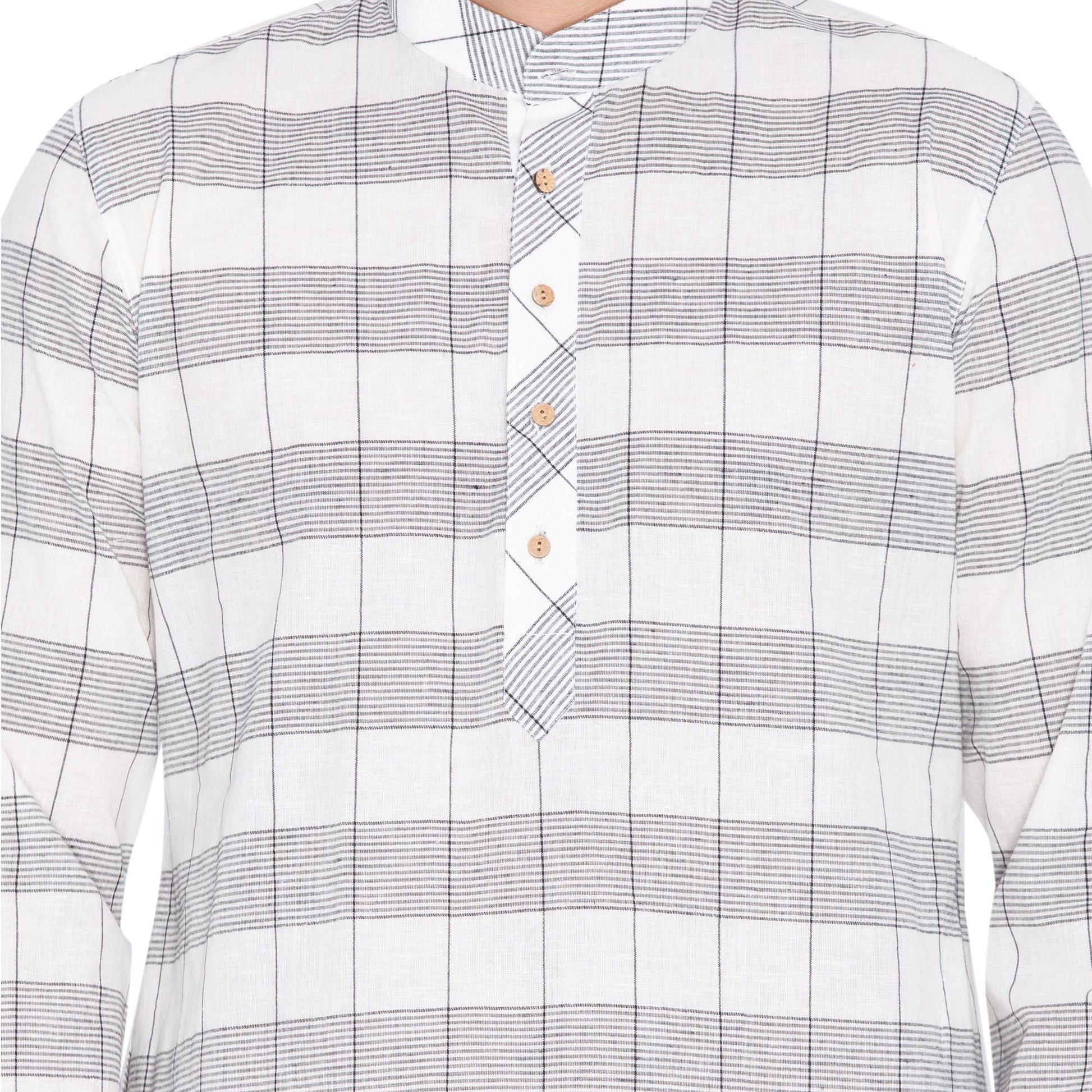 Men's White Cotton Kurta and Pyjama Set