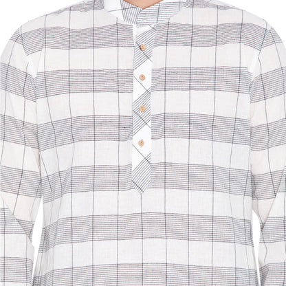 Men's White Cotton Kurta and Pyjama Set