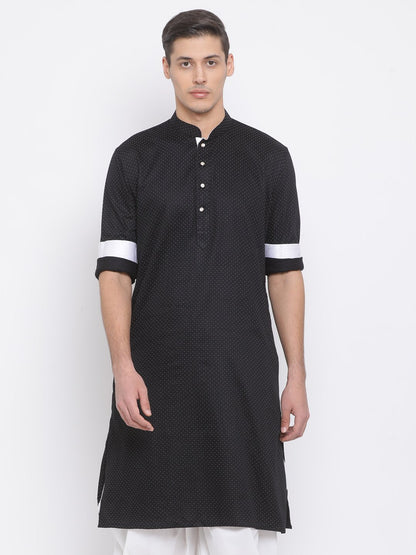 Men's Black Cotton Kurta