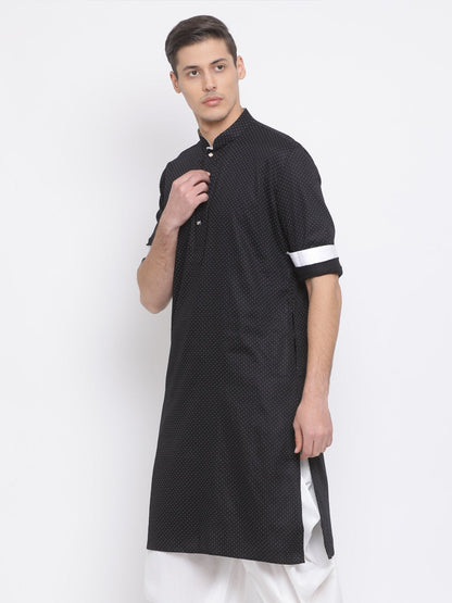 Men's Black Cotton Kurta