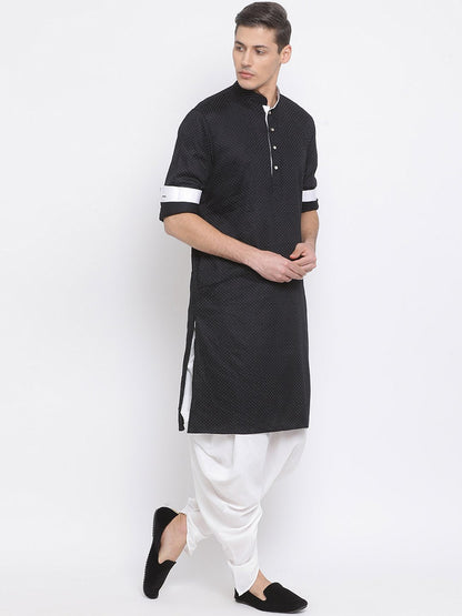 Men's Black Cotton Kurta