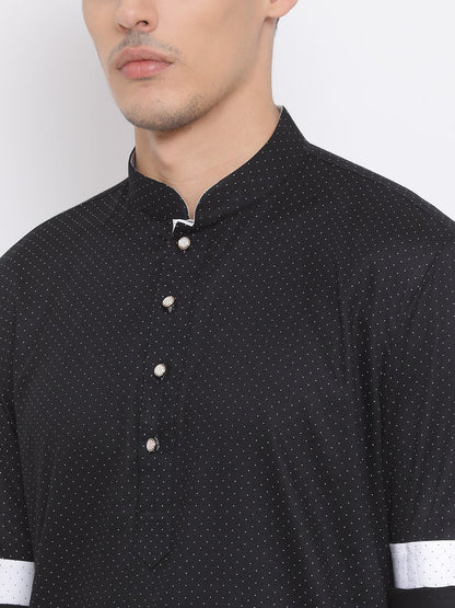 Men's Black Cotton Kurta