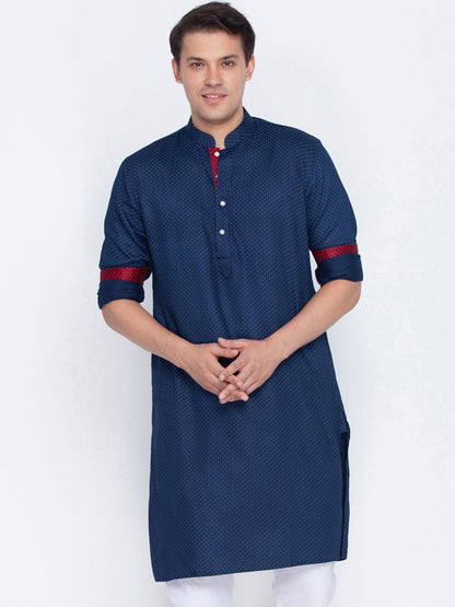 Men's Blue Cotton Kurta