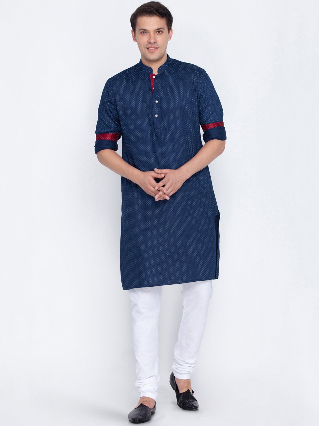 Men's Blue Cotton Kurta