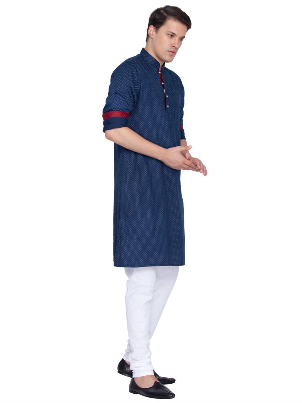 Men's Blue Cotton Kurta