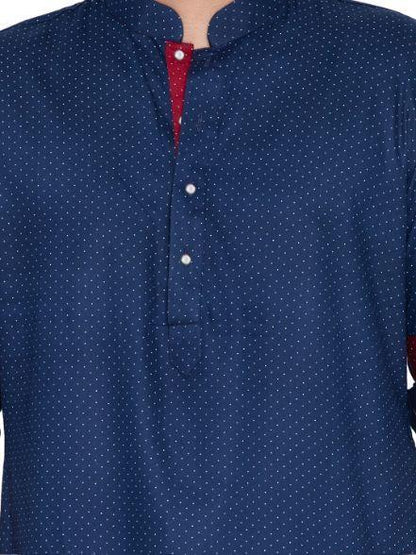 Men's Blue Cotton Kurta