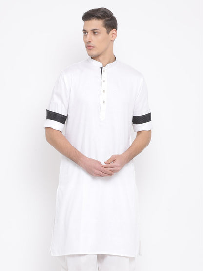 Men's White Cotton Kurta