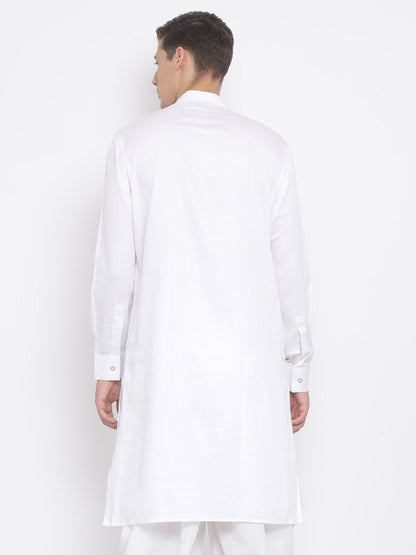 Men's White Cotton Kurta