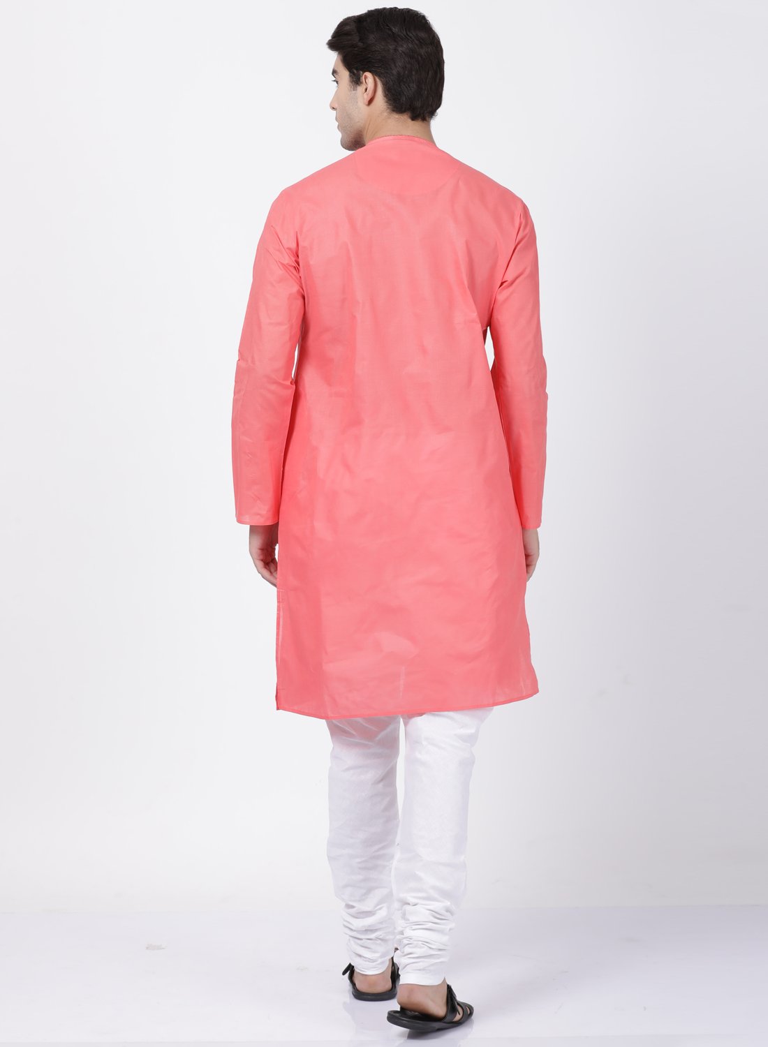 Men's Pink Cotton Blend Kurta and Pyjama Set