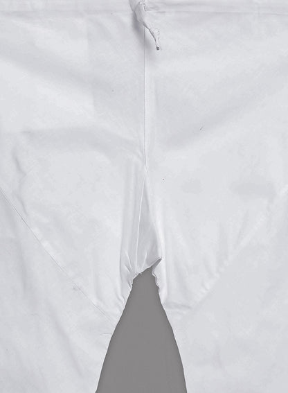 Men's White Cotton Blend Kurta and Pyjama Set
