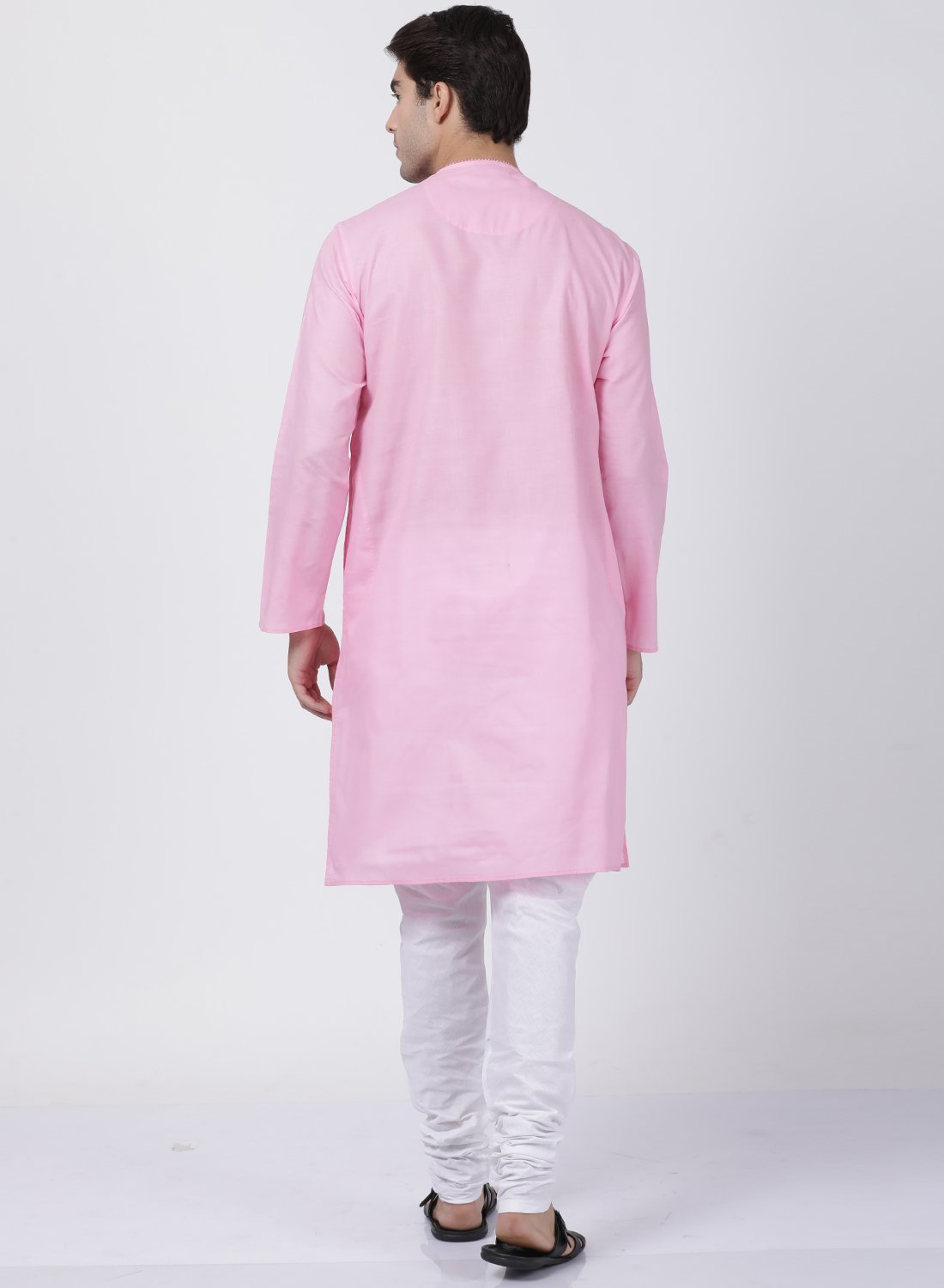 Men's Pink Cotton Blend Kurta and Pyjama Set
