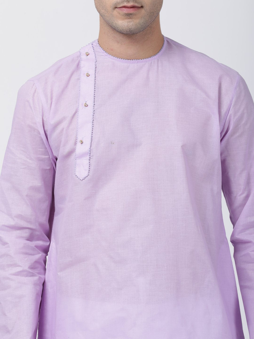 Men's Purple Cotton Blend Kurta