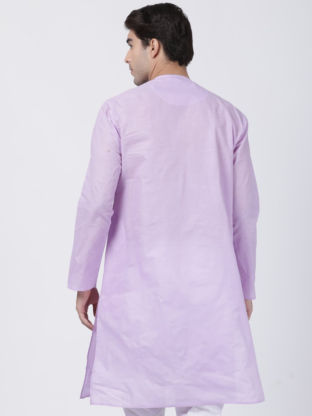 Men's Purple Cotton Blend Kurta