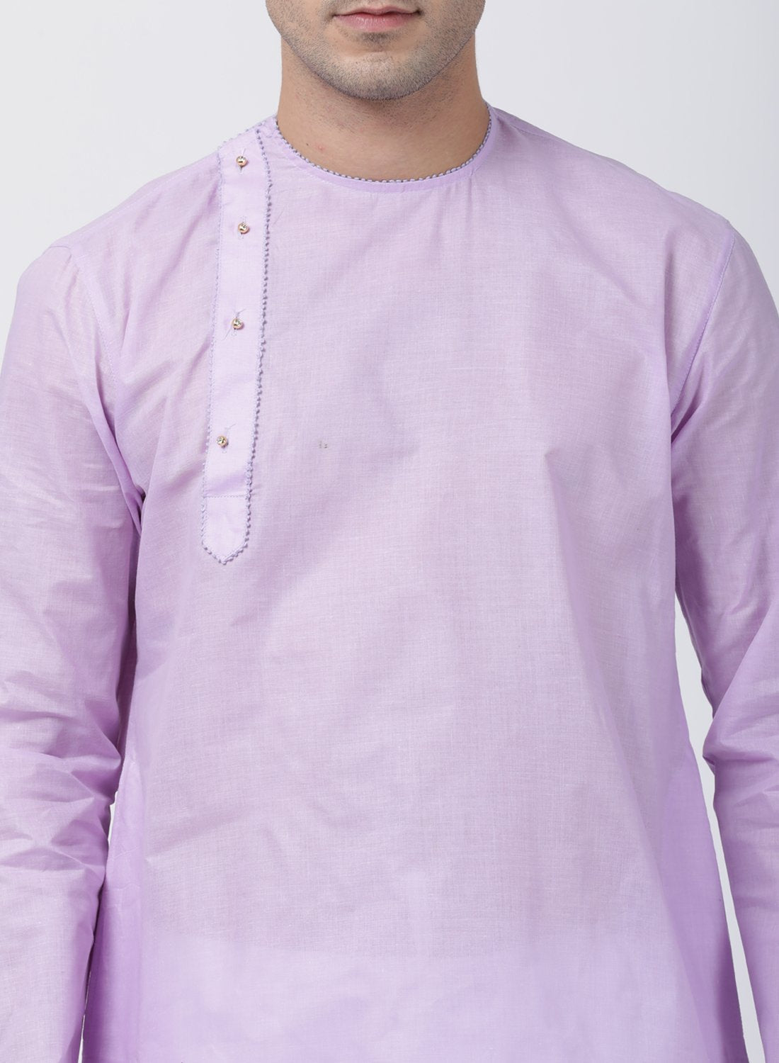 Men's Purple Cotton Blend Kurta and Pyjama Set