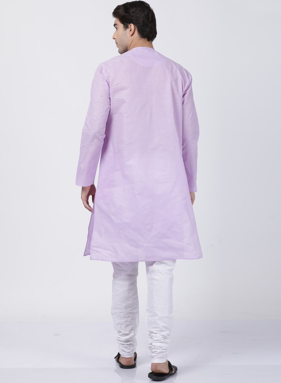 Men's Purple Cotton Blend Kurta and Pyjama Set