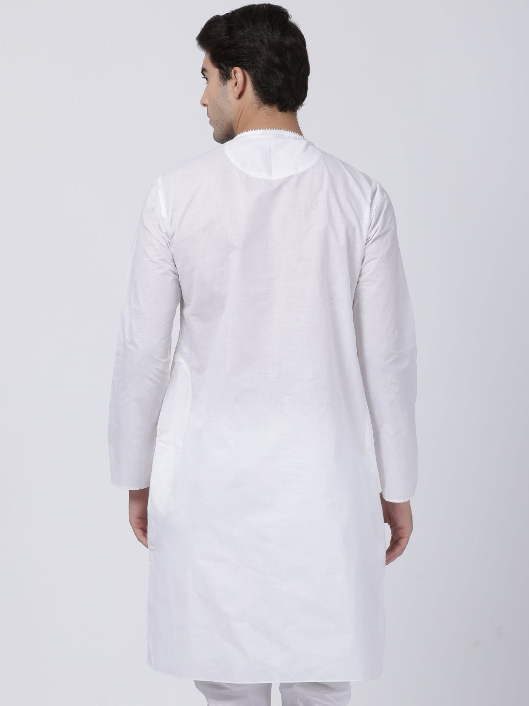 Men's White Cotton Blend Kurta