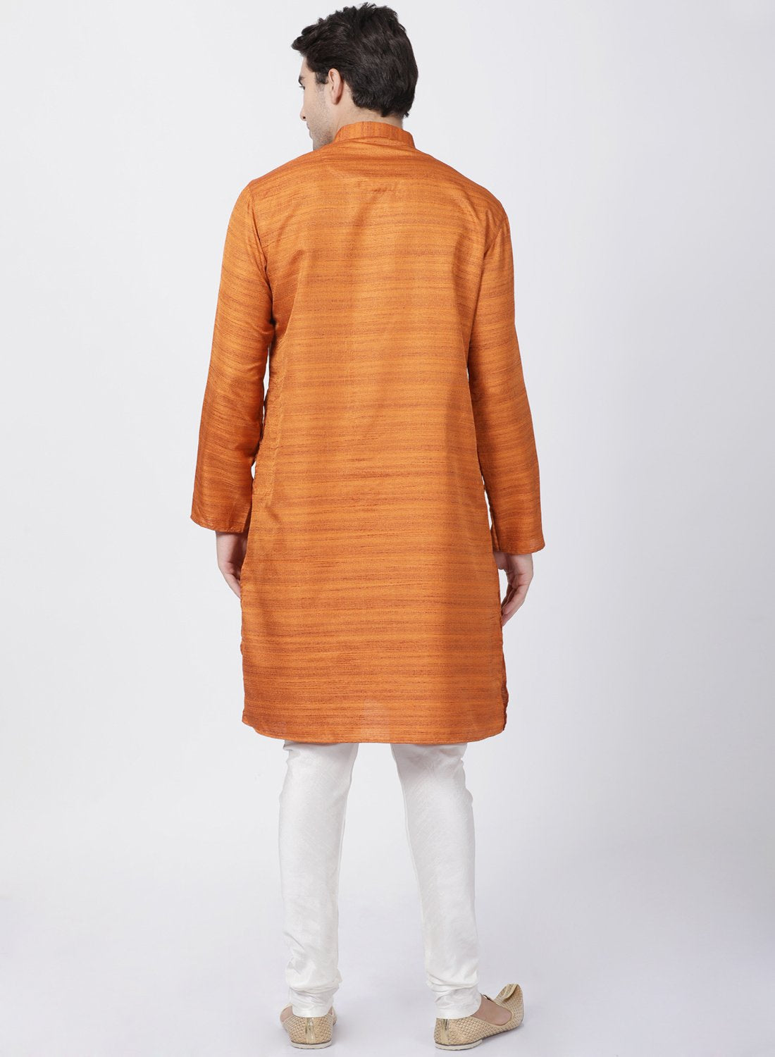 Men's Brown Cotton Silk Blend Kurta and Pyjama Set