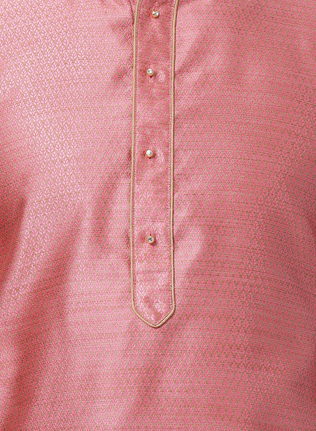 Men's Pink Cotton Silk Blend Kurta and Pyjama Set