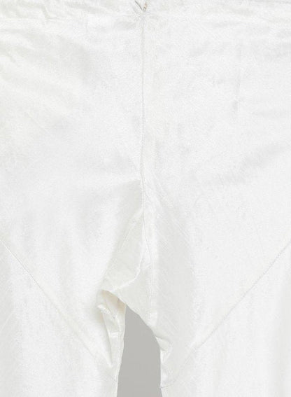 Men's Beige Cotton Silk Blend Kurta and Pyjama Set
