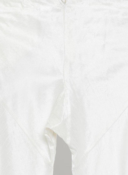 Men's Beige Cotton Silk Blend Kurta and Pyjama Set