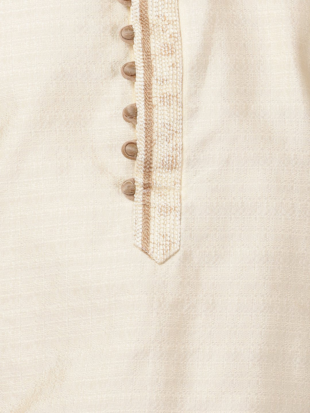Men's White Cotton Silk Blend Kurta and Pyjama Set