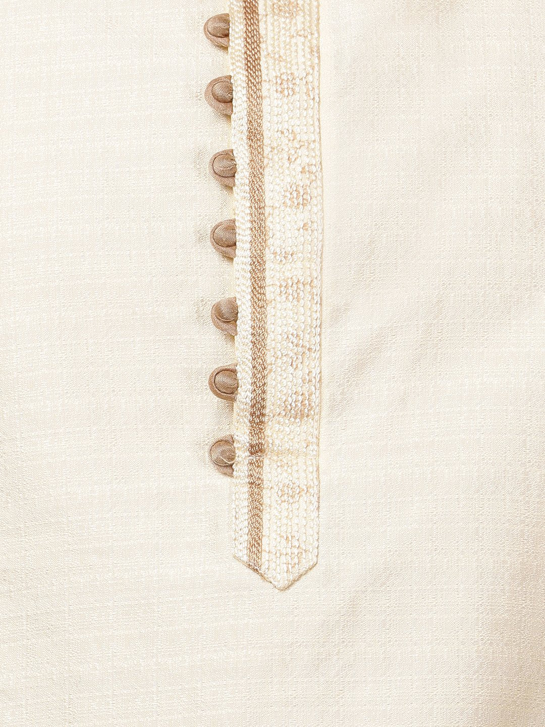 Men's White Cotton Silk Blend Kurta and Pyjama Set