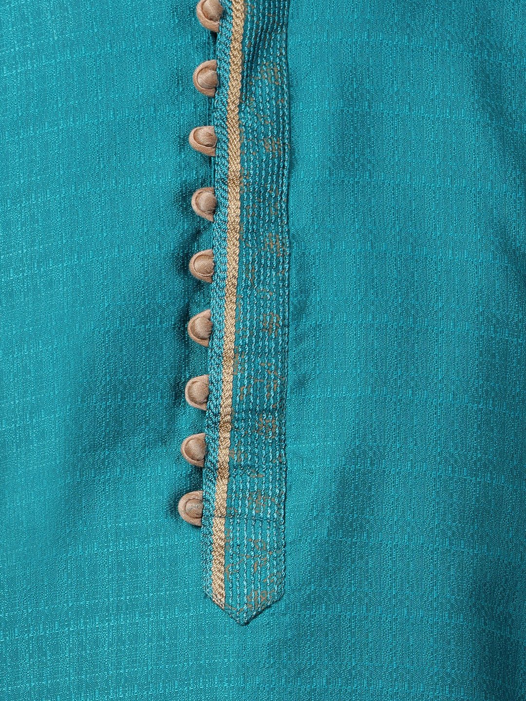Men's Green Cotton Silk Blend Kurta and Pyjama Set