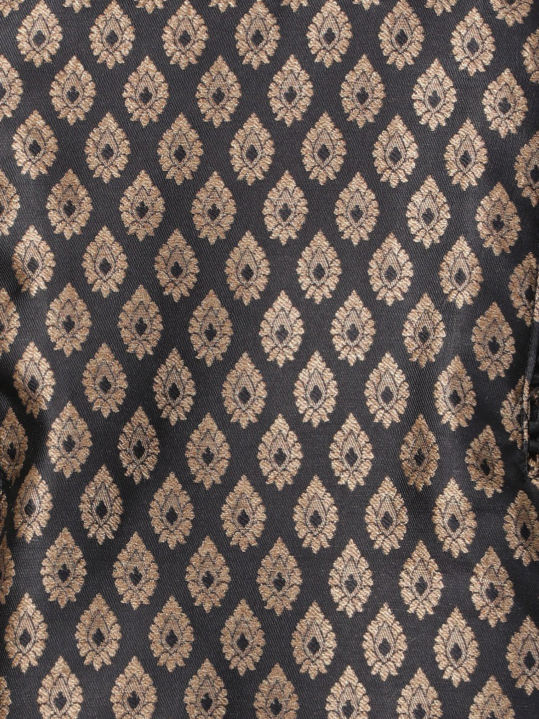 Men's Black Cotton Silk Blend Kurta and Pyjama Set