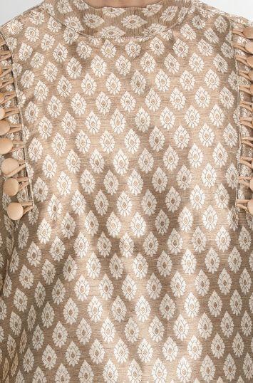 Men's Gold Cotton Silk Blend Kurta