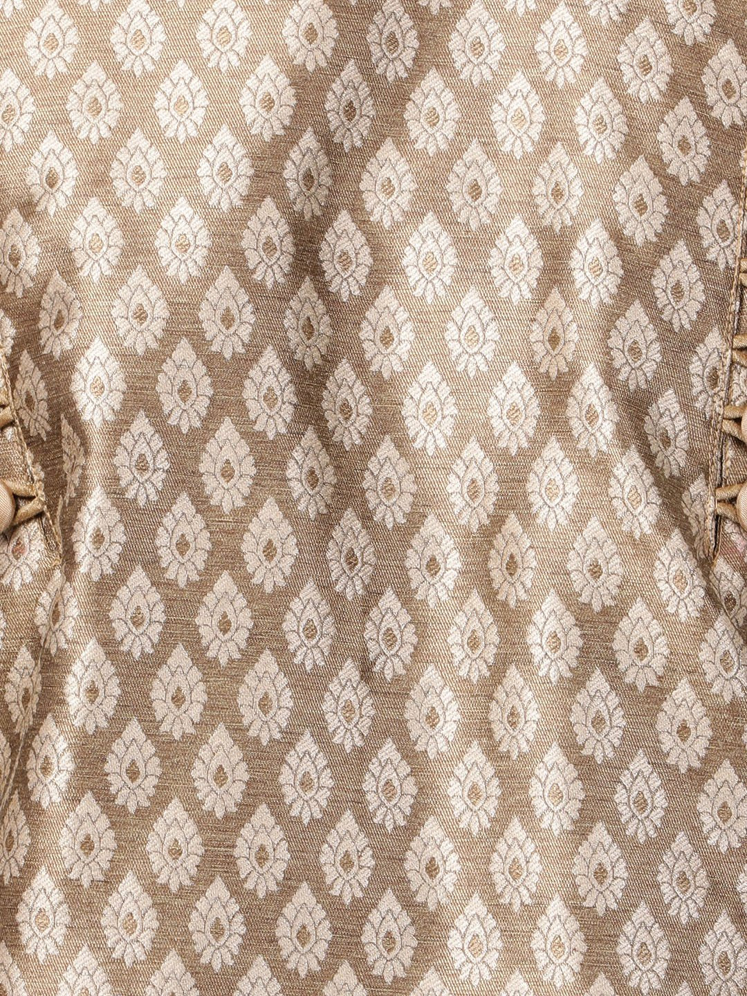 Men's Gold Cotton Silk Blend Kurta and Pyjama Set