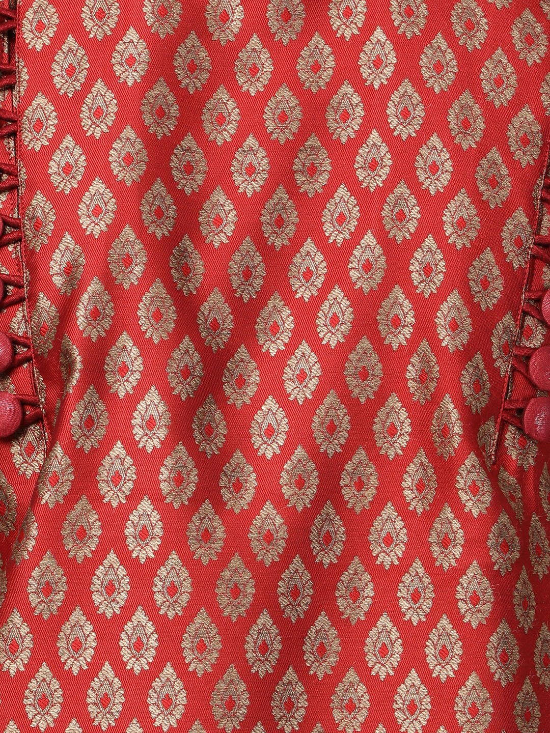 Men's Maroon Cotton Silk Blend Kurta and Pyjama Set