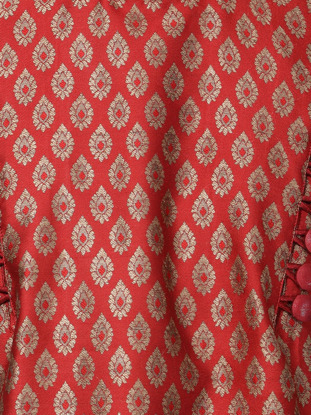 Men's Maroon Cotton Silk Blend Kurta and Pyjama Set