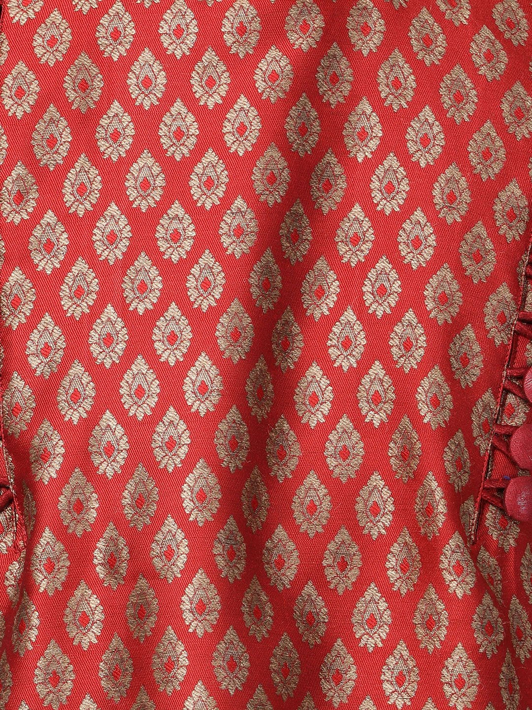 Men's Maroon Cotton Silk Blend Kurta and Pyjama Set