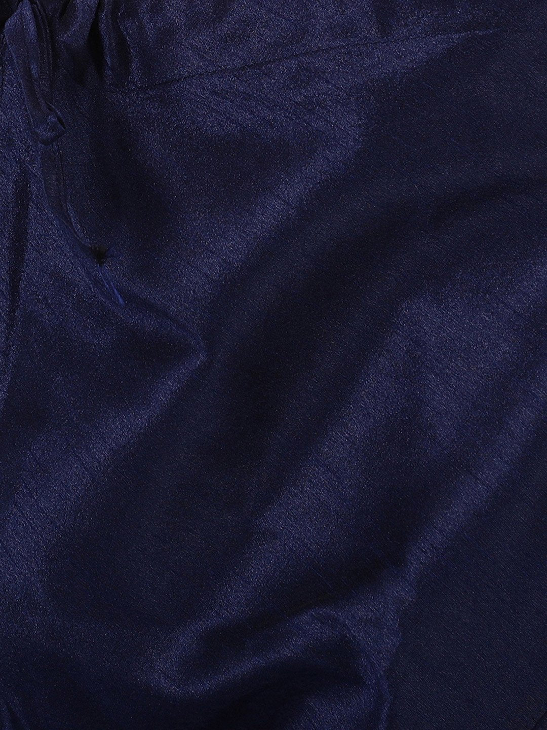 Men's Dark Blue Cotton Silk Blend Kurta and Pyjama Set